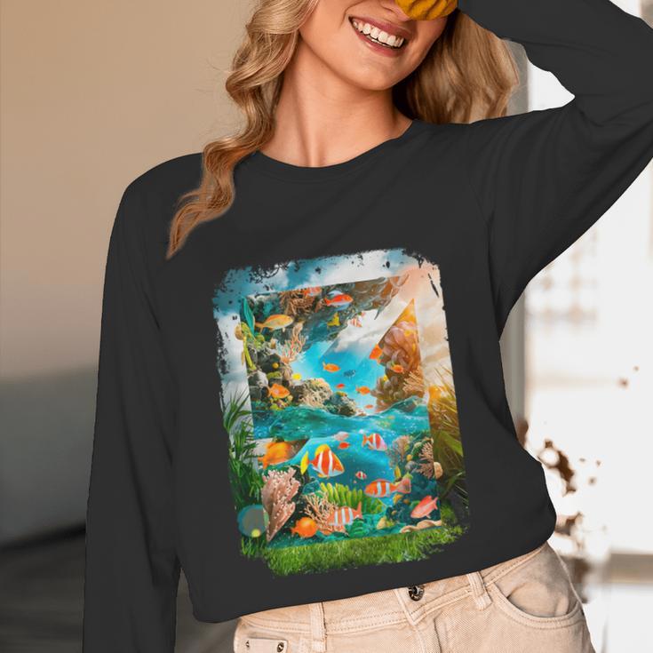 Aqua In The Skies Frutiger Aero Unisex Long Sleeve T-Shirt