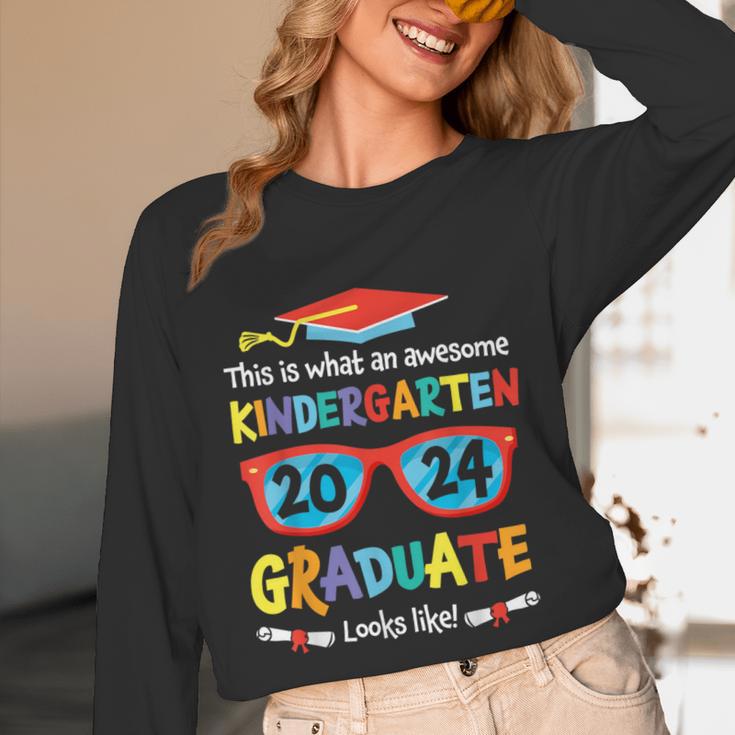Awesome Kindergarten Graduate Looks Like 2024 Graduation Unisex Long Sleeve T-Shirt