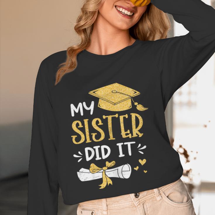 Back To School My Sister Did It Graduation Proud Sister Graduated Female X-Small Unisex Long Sleeve T-Shirt