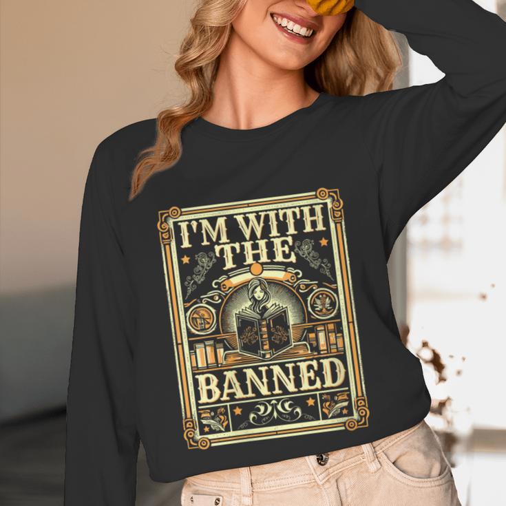 Banned Books Librarian Book Readers I m With The Banned Unisex Long Sleeve T-Shirt