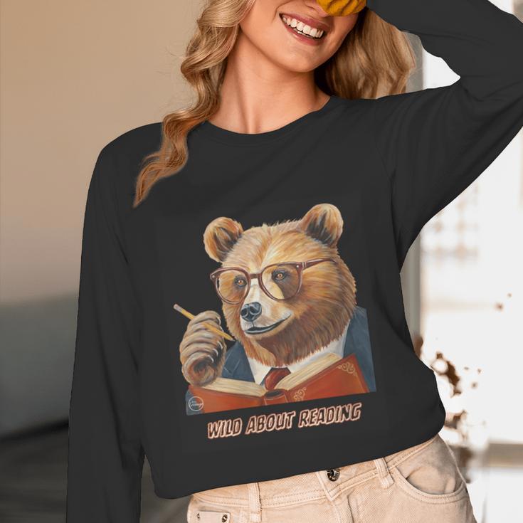 Bear Reading Book Glasses Library Zoo Teacher School Animal Unisex Long Sleeve T-Shirt Bear Reading Book Glasses Library Zoo Teacher School Animal Unisex Long Sleeve T-Shirt