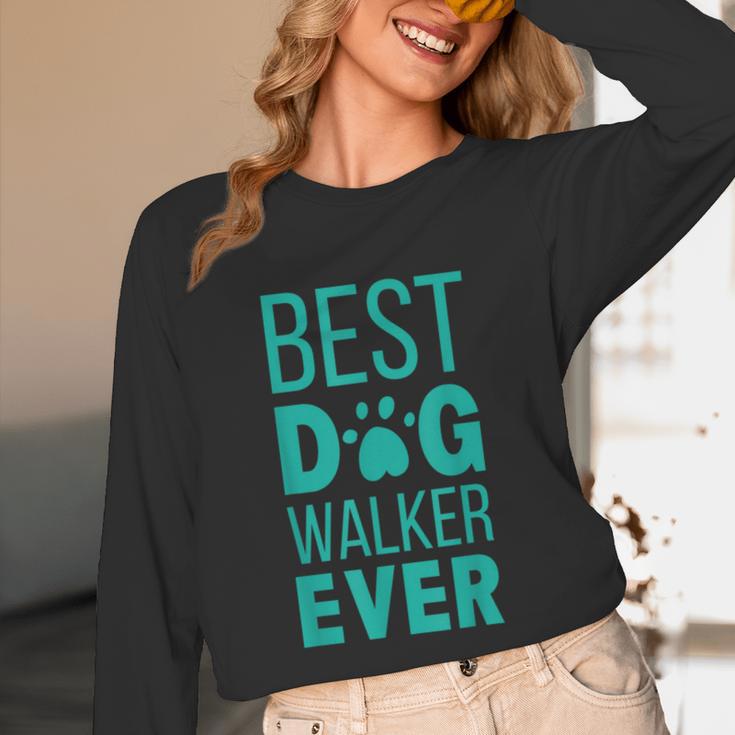 Best Dog Walker Ever Graduation New Shirt Dog Lover Unisex Long Sleeve T-Shirt