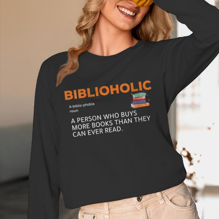 Biblioholic Definition Reading Nerd Book Lovers Geek Unisex Long Sleeve T-Shirt