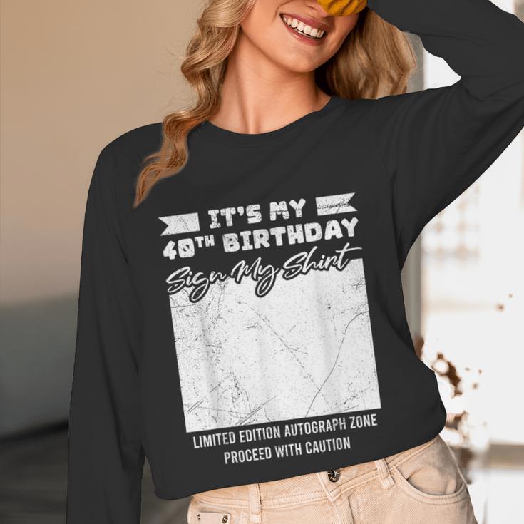 Birthday It's My 40th Birthday Guest Book Birthday Party Unisex Long Sleeve T-Shirt