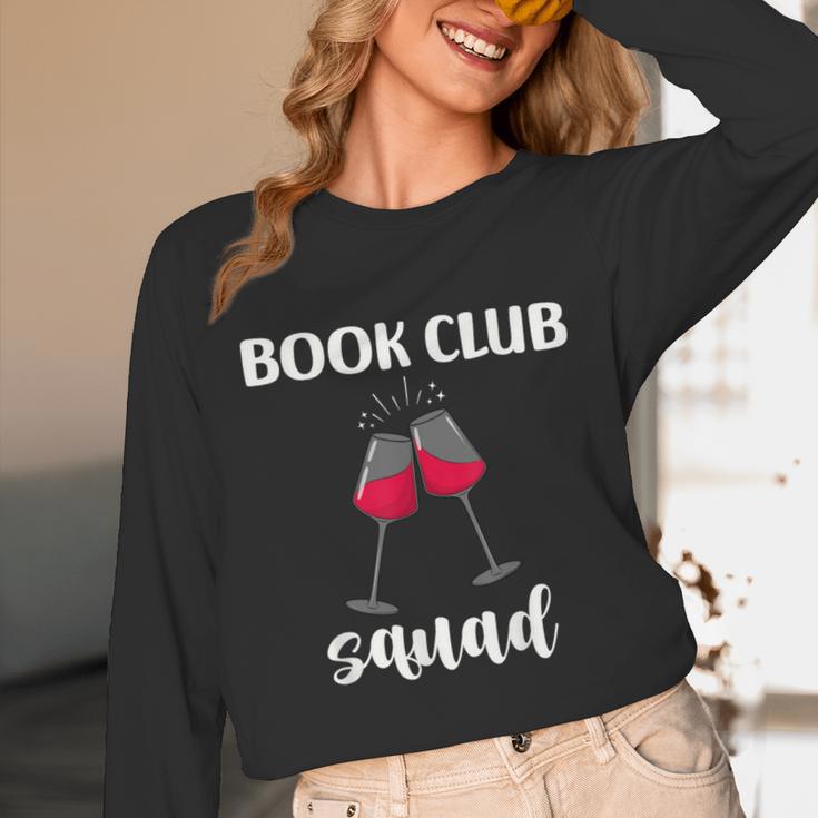 Book Club Squad Reading Bookworm Wine Lover Humor Unisex Long Sleeve T-Shirt