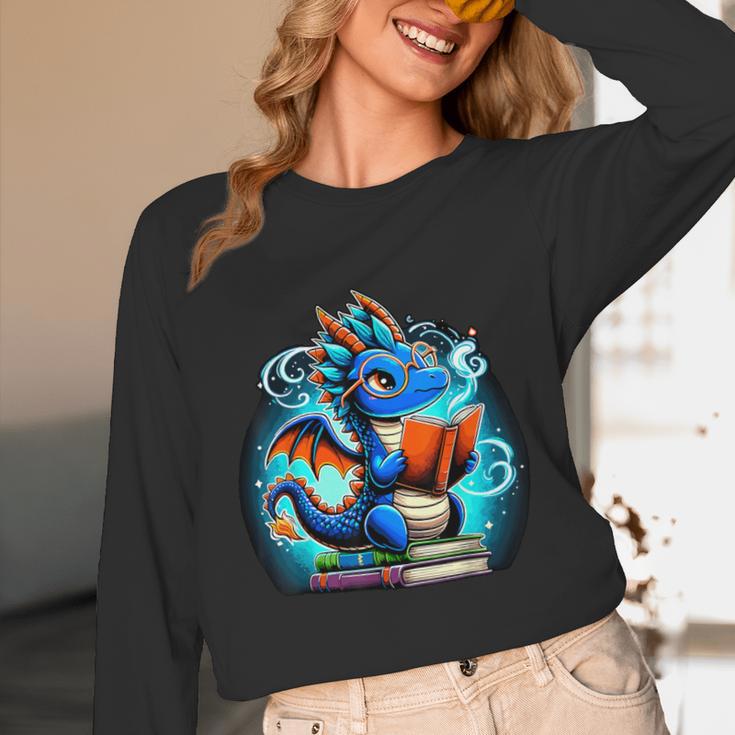 Book Dragon Reading Lover Unisex Long Sleeve T-Shirt