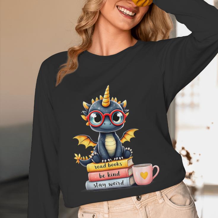 Book Lover Cute Baby Dragon Reading Unisex Long Sleeve T-Shirt