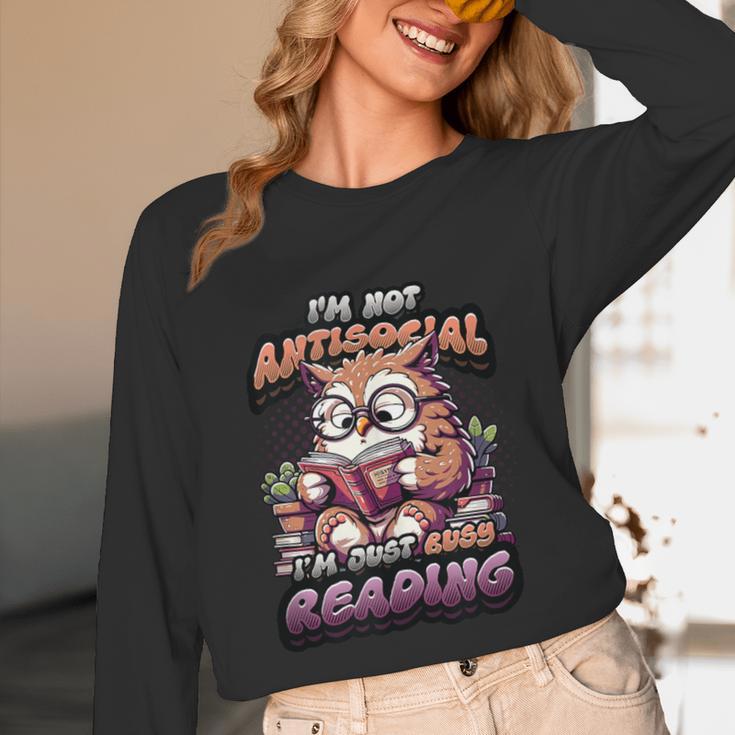 Book Lover Owl Reading Books Introvert Bookworm Unisex Long Sleeve T-Shirt Book Lover Owl Reading Books Introvert Bookworm Unisex Long Sleeve T-Shirt