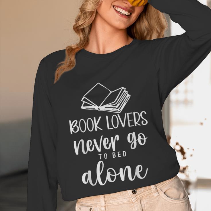 Book Lovers Never Go To Bed Alone Bibliophile Humor Unisex Long Sleeve T-Shirt