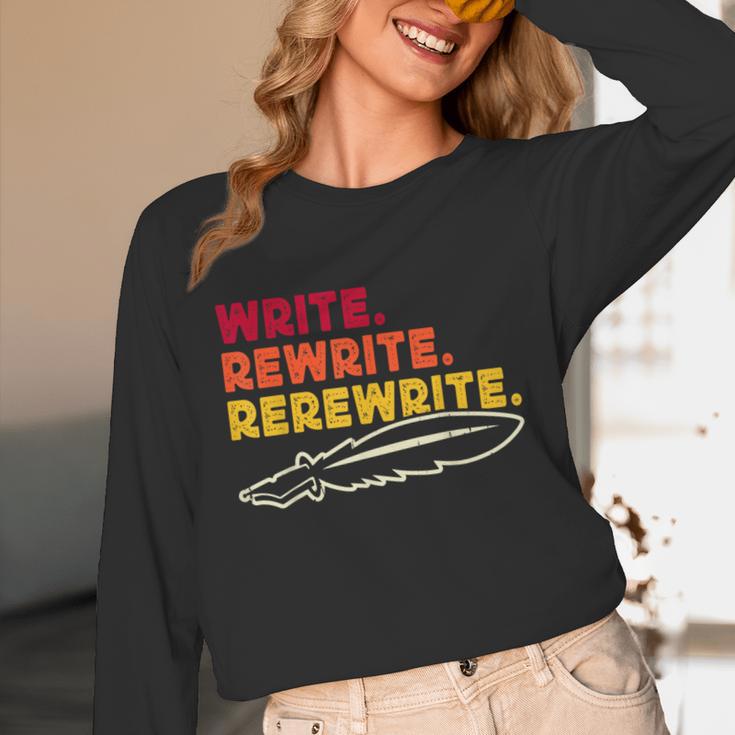 Book Writer Quote Author Journalist Rewrite Novelist Unisex Long Sleeve T-Shirt Book Writer Quote Author Journalist Rewrite Novelist Unisex Long Sleeve T-Shirt