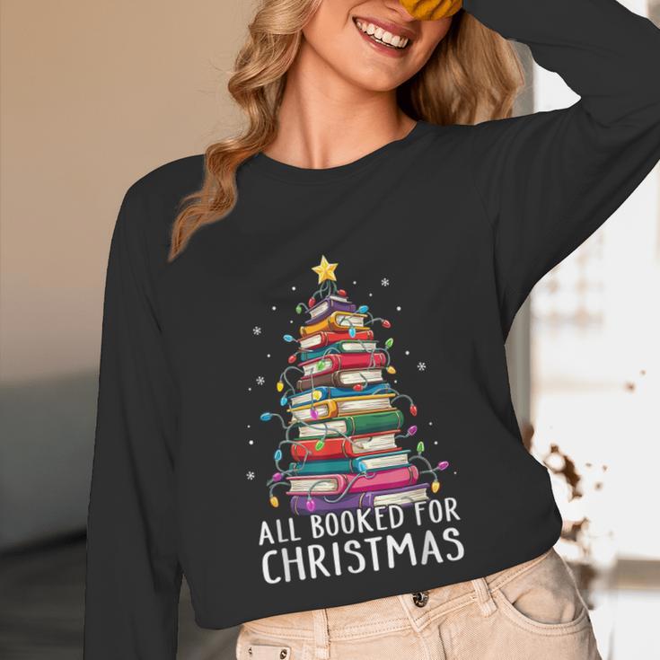 All Booked For Christmas Book Christmas Tree Lights Unisex Long Sleeve T-Shirt