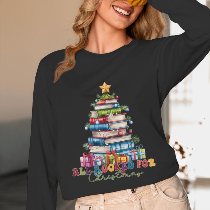 All Booked For Christmas Teacher Reading Student Bookworm Unisex Long Sleeve T-Shirt