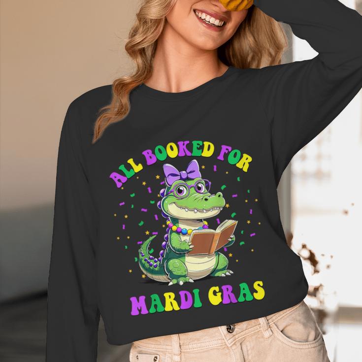 All Booked For Mardi Gras Crocodile Reading Book Teacher Unisex Long Sleeve T-Shirt All Booked For Mardi Gras Crocodile Reading Book Teacher Unisex Long Sleeve T-Shirt