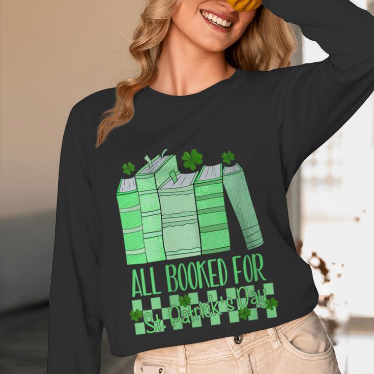 All Booked For St Patrick's Day Book Lover Lucky Shamrock Unisex Long Sleeve T-Shirt