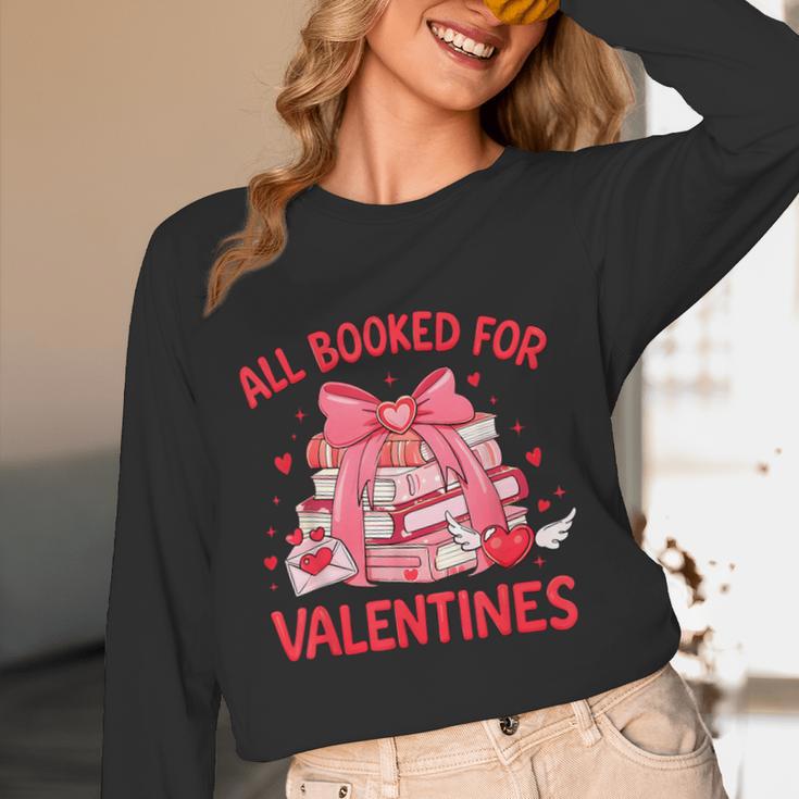 All Booked For Valentine Bow Books Lover Teacher Girl Women Unisex Long Sleeve T-Shirt All Booked For Valentine Bow Books Lover Teacher Girl Women Unisex Long Sleeve T-Shirt