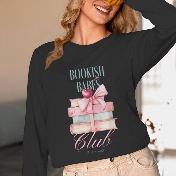 Bookish Babes Club Cute Pink Book Stack With Bow Unisex Long Sleeve T-Shirt Bookish Babes Club Cute Pink Book Stack With Bow Unisex Long Sleeve T-Shirt