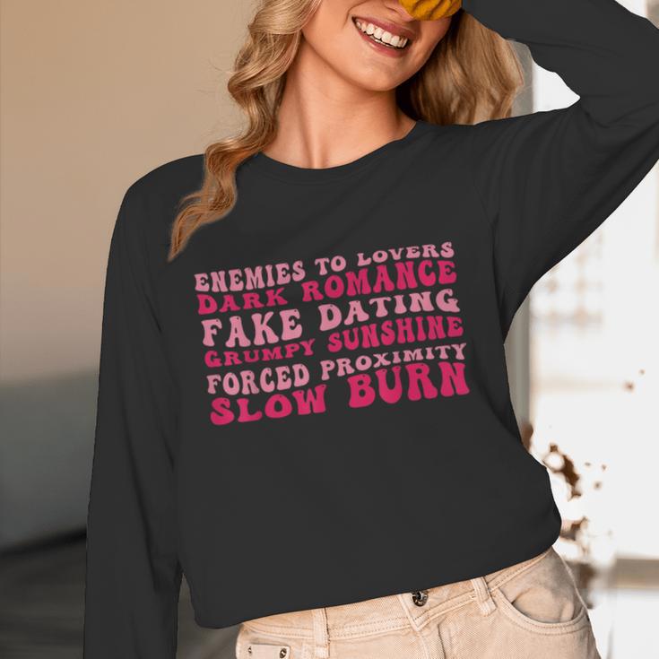 Bookish Romance Tropes Book Club Reader Spicy Book Lover Unisex Long Sleeve T-Shirt