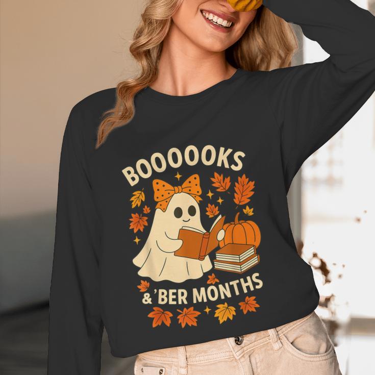 Books And BER Months Fall Librarian Reading Halloween Unisex Long Sleeve T-Shirt