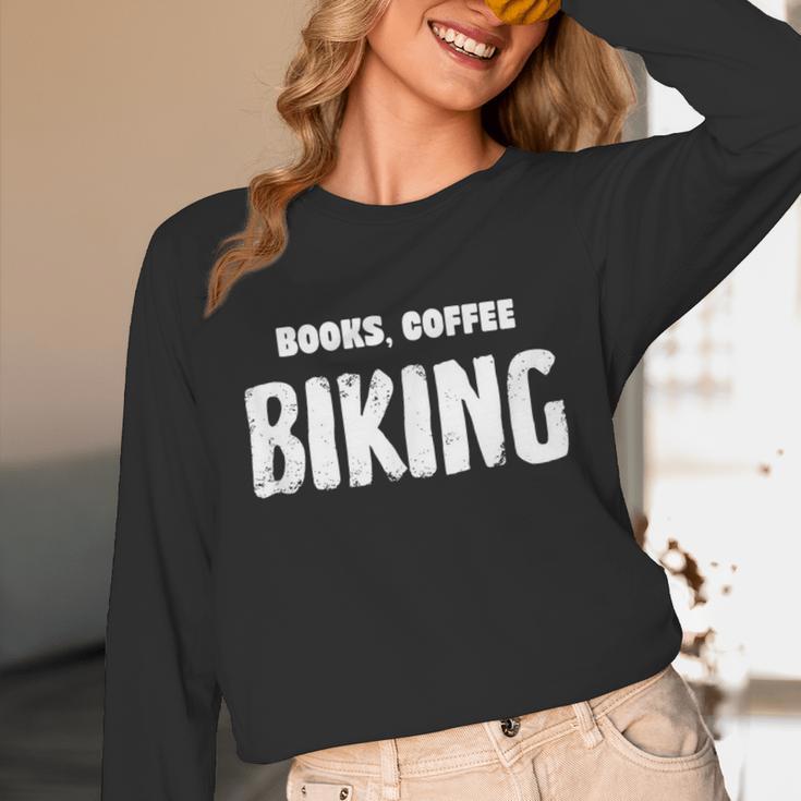 Books Coffee Biking Unisex Long Sleeve T-Shirt Books Coffee Biking Unisex Long Sleeve T-Shirt