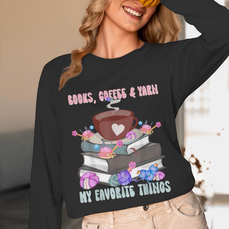 Books Coffee Yarn Lover My Favorite Things Unisex Long Sleeve T-Shirt