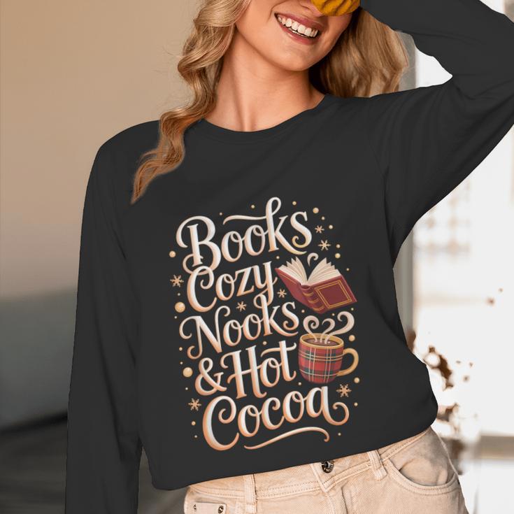 Books Cozy Nooks Hot Cocoa Winter Reading Warmth Comfort Unisex Long Sleeve T-Shirt Books Cozy Nooks Hot Cocoa Winter Reading Warmth Comfort Unisex Long Sleeve T-Shirt