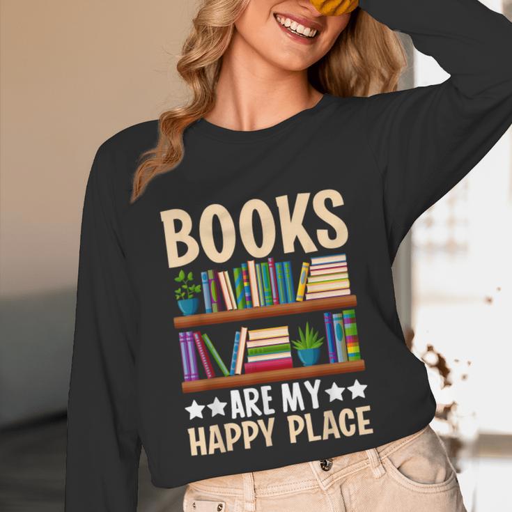 Books Are My Happy Place Unisex Long Sleeve T-Shirt