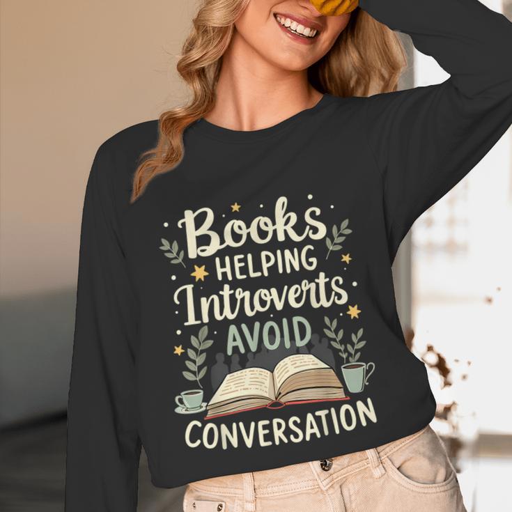 Books Helping Introverts Avoid Conversation Introvert Unisex Long Sleeve T-Shirt Books Helping Introverts Avoid Conversation Introvert Unisex Long Sleeve T-Shirt