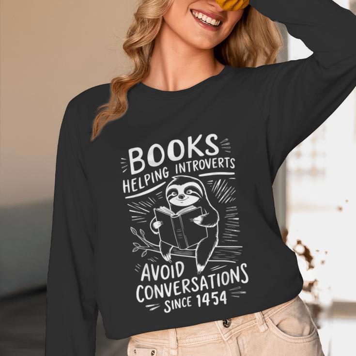 Books Helping Introverts Avoid Conversations Since 1454 Unisex Long Sleeve T-Shirt Books Helping Introverts Avoid Conversations Since 1454 Unisex Long Sleeve T-Shirt