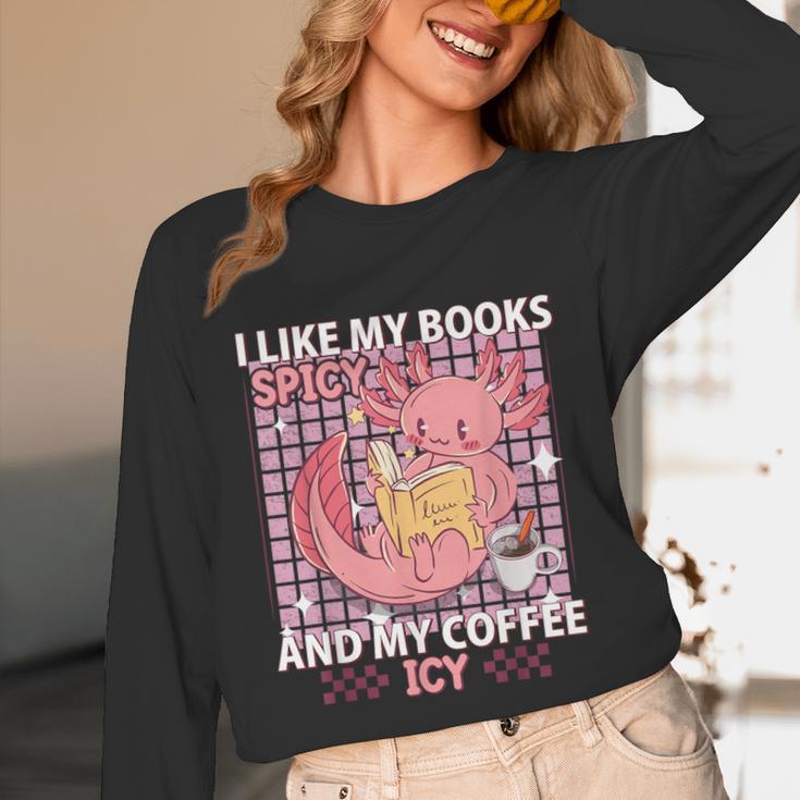 I Like My Books Spicy And My Coffee Icy Librarian Unisex Long Sleeve T-Shirt