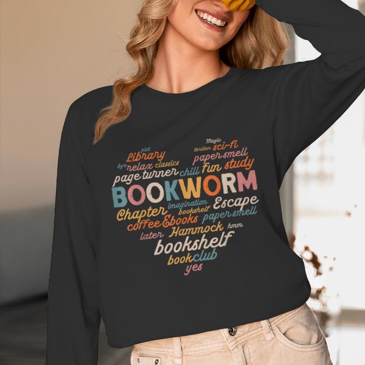 Bookworm Words Heart Book Lover Reader Reading Fun Unisex Long Sleeve T-Shirt