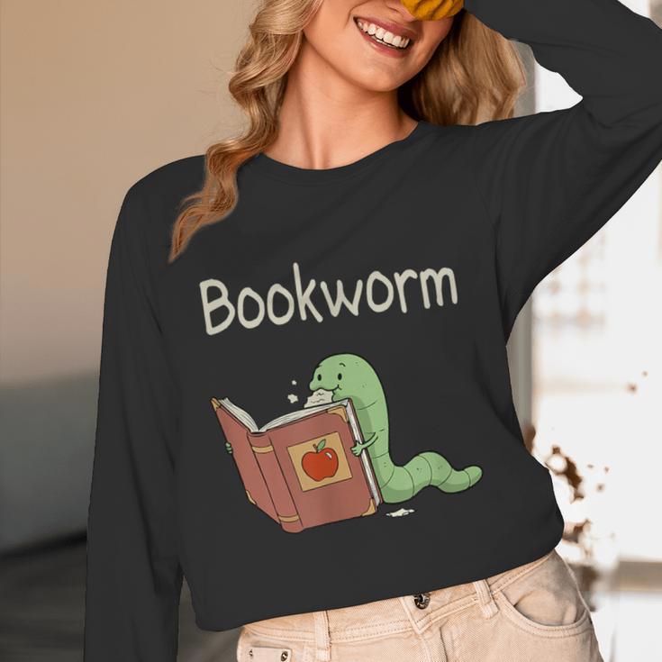 Bookworm Worm Reading Book Lover Read Books Librarian Unisex Long Sleeve T-Shirt