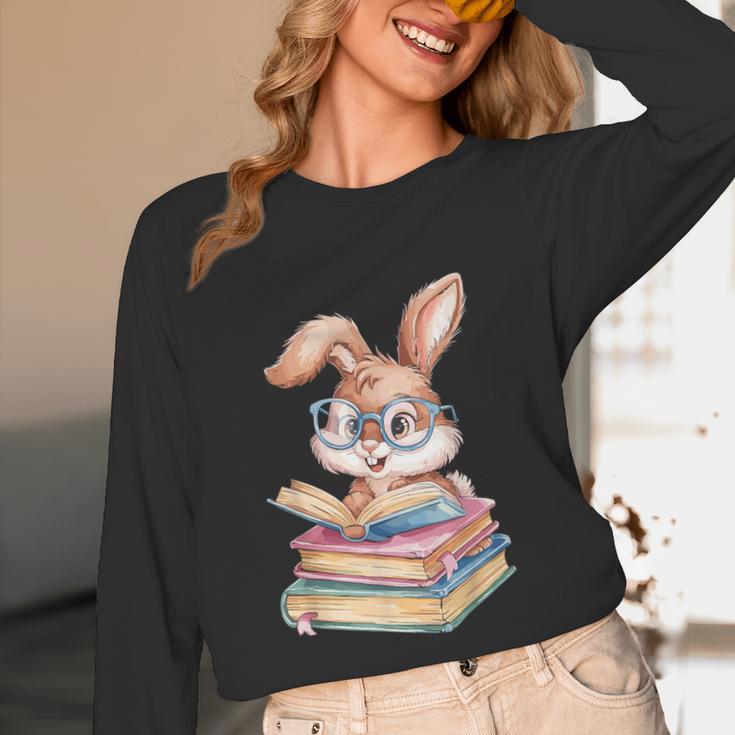 Bunny Rabbit Reading Books Rabbit Books Bunny Reader Unisex Long Sleeve T-Shirt Bunny Rabbit Reading Books Rabbit Books Bunny Reader Unisex Long Sleeve T-Shirt
