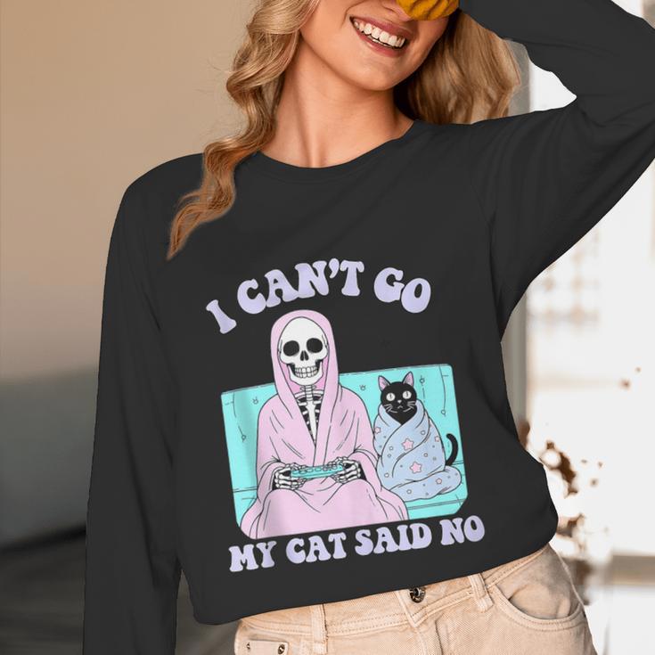 I Can't Go My Cat Said No Introvert Anxiety Cat Lover Unisex Long Sleeve T-Shirt I Can't Go My Cat Said No Introvert Anxiety Cat Lover Unisex Long Sleeve T-Shirt