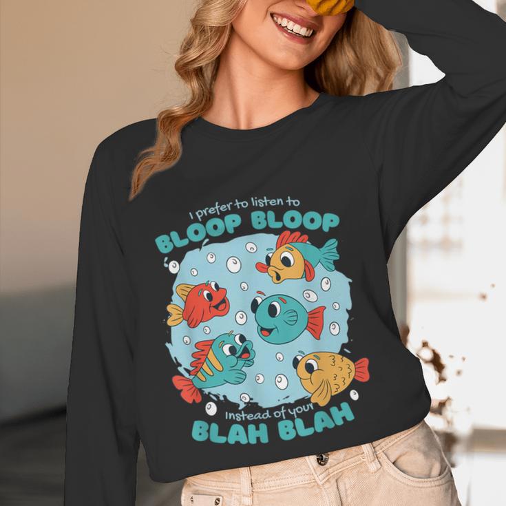 Cartoon Sarcasm Anti-Social Nihilism Introvert Fish Unisex Long Sleeve T-Shirt