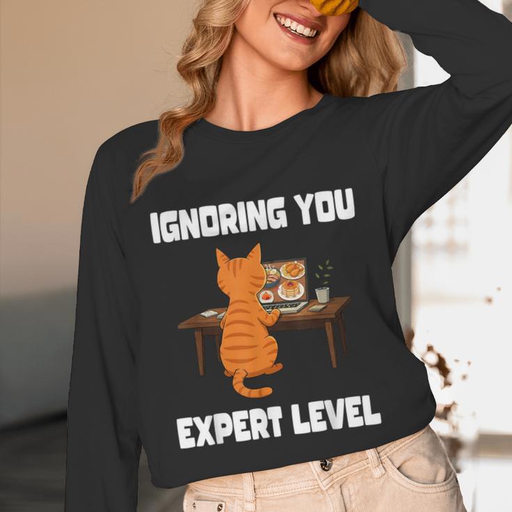Cat Ignoring You Expert Level Orange Tabby Introvert Unisex Long Sleeve T-Shirt Cat Ignoring You Expert Level Orange Tabby Introvert Unisex Long Sleeve T-Shirt