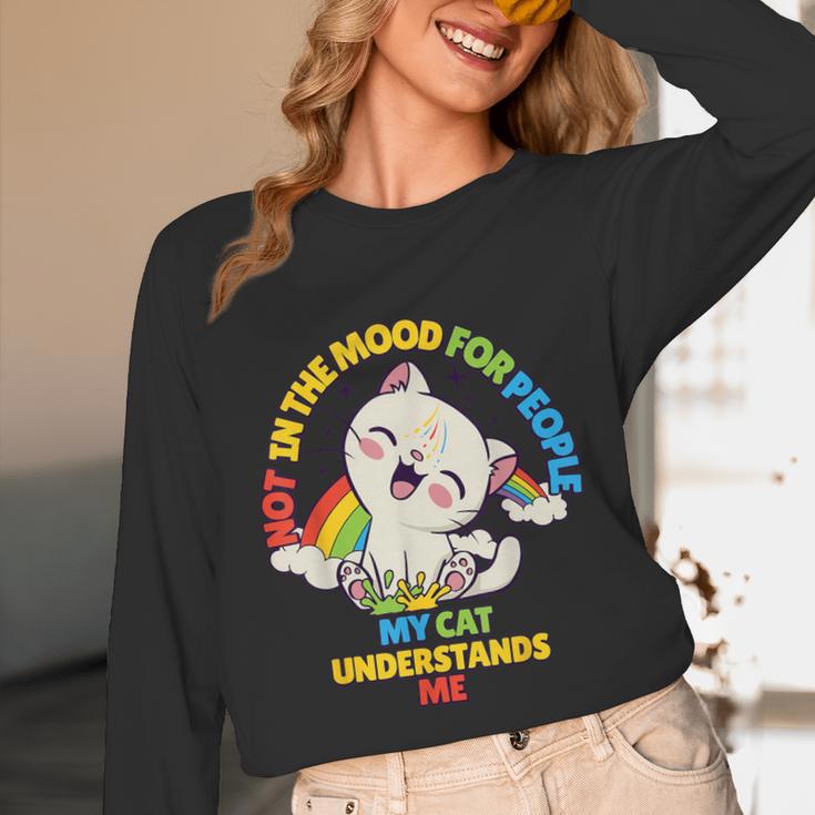 Cat Mom Loves Cats Dad Not In The Mood For People Introvert Unisex Long Sleeve T-Shirt Cat Mom Loves Cats Dad Not In The Mood For People Introvert Unisex Long Sleeve T-Shirt
