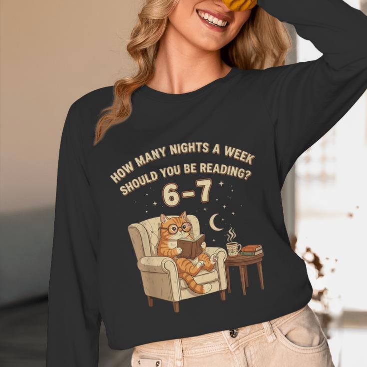 Cat Reading 6-7 Meme English Teacher Book Lover Humor Unisex Long Sleeve T-Shirt Cat Reading 6-7 Meme English Teacher Book Lover Humor Unisex Long Sleeve T-Shirt