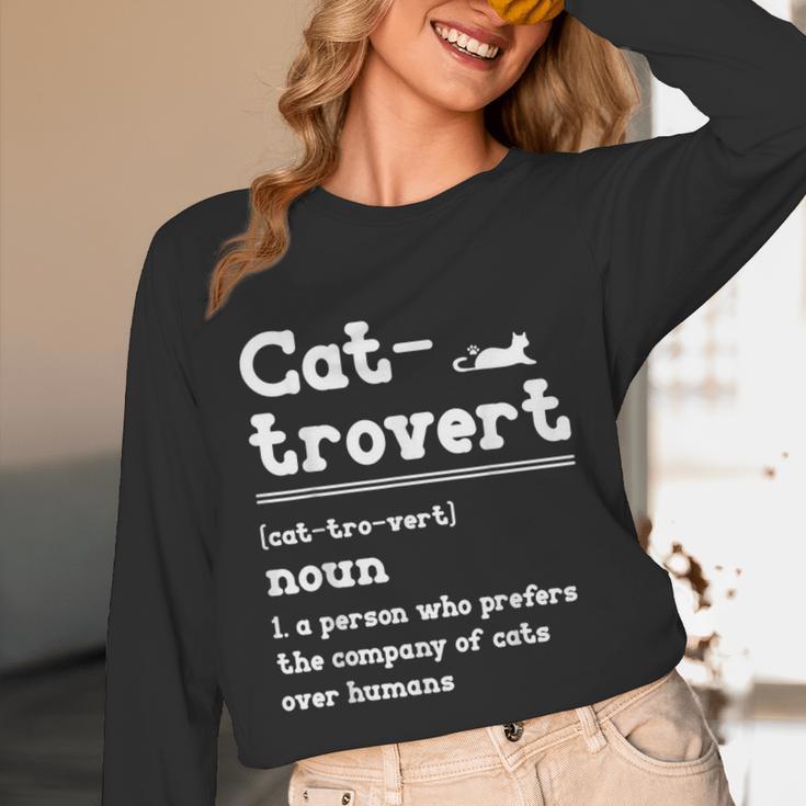 Cat-Trovert Definition Cat Introvert Pet Lover Unisex Long Sleeve T-Shirt Cat-Trovert Definition Cat Introvert Pet Lover Unisex Long Sleeve T-Shirt