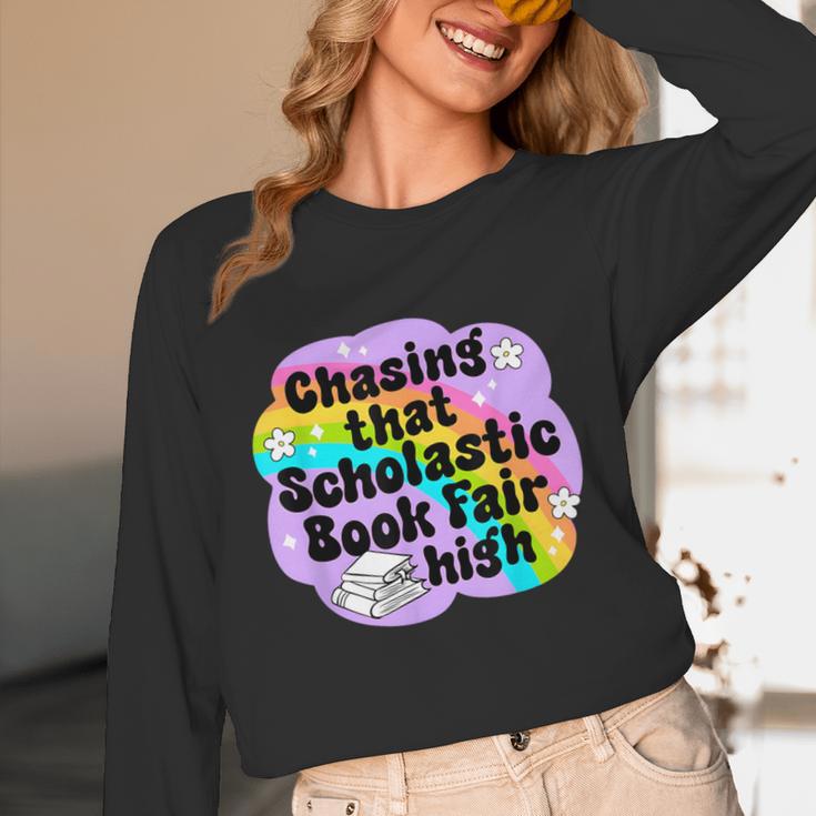 Chasing That Scholastic Book Fair High Book Lovers Unisex Long Sleeve T-Shirt Chasing That Scholastic Book Fair High Book Lovers Unisex Long Sleeve T-Shirt