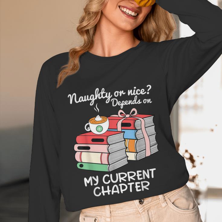 Christmas Book Lovers Naughty Or Nice Unisex Long Sleeve T-Shirt