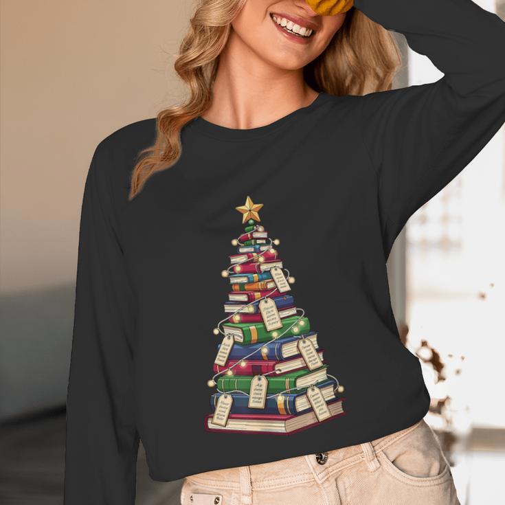Christmas Tree Of Books For Readers And Librarians Unisex Long Sleeve T-Shirt Christmas Tree Of Books For Readers And Librarians Unisex Long Sleeve T-Shirt