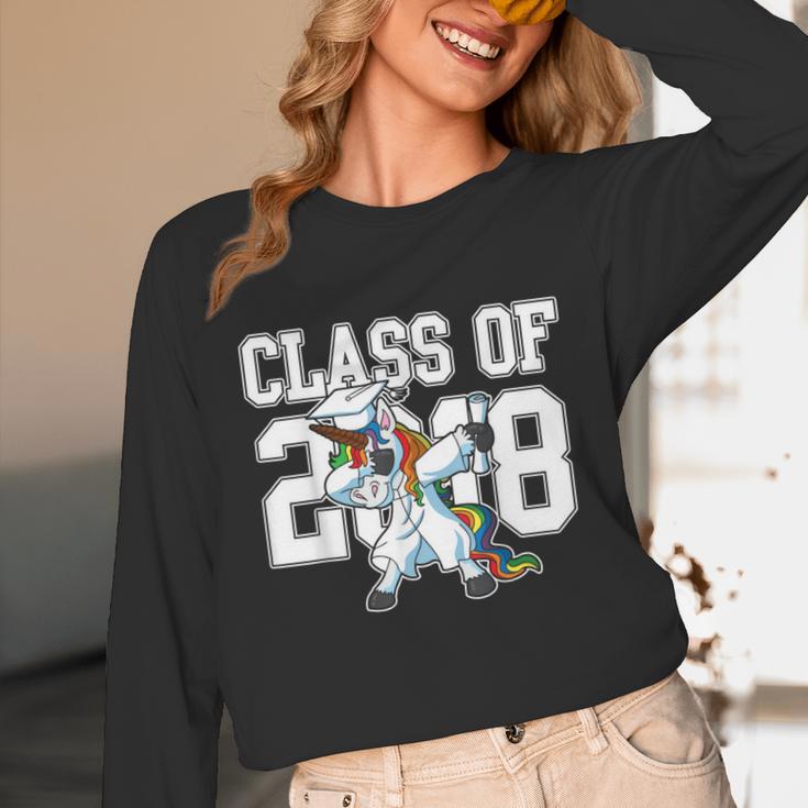 Class Of 2018 Dabbing Unicorn Graduation Shirt Unisex Long Sleeve T-Shirt
