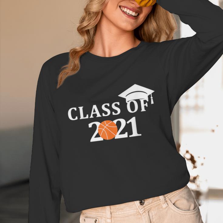 Class Of 2021 Graduation Him Her Basketball Pullover Unisex Long Sleeve T-Shirt