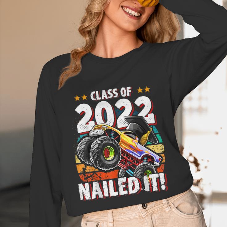 Class Of 2022 Monster Truck Graduation Cap Retro Sunset Boy Unisex Long Sleeve T-Shirt