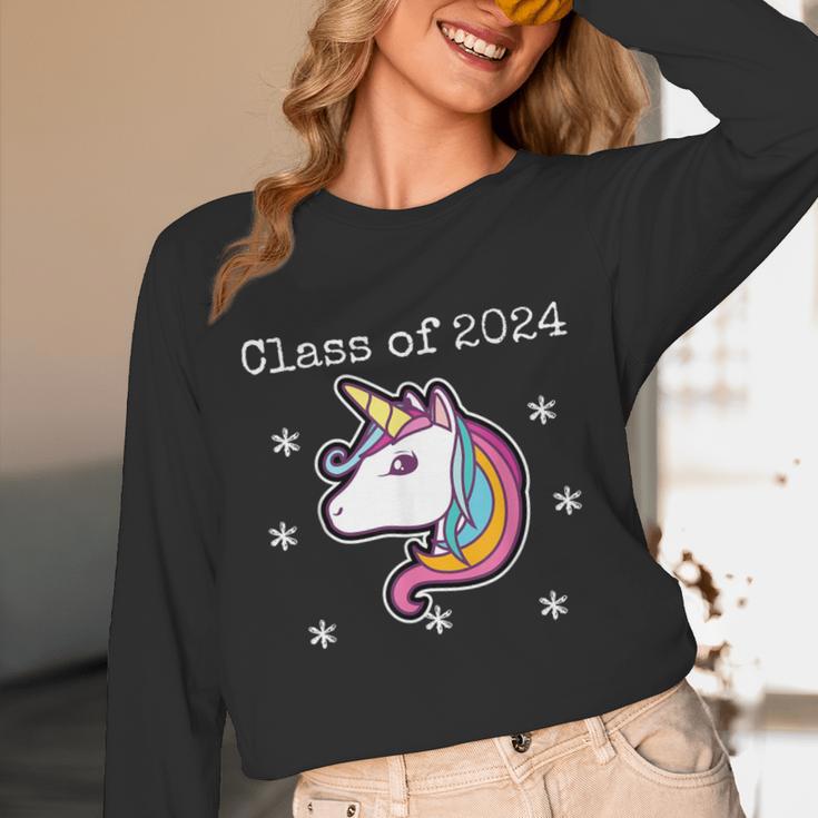 Class Of 2024 Graduation Year Unicorn Tee Shirt Unisex Long Sleeve T-Shirt