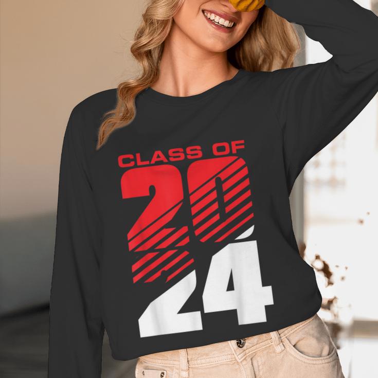 Class Of 2024 High School Senior Graduation Red Sports Style Unisex Long Sleeve T-Shirt