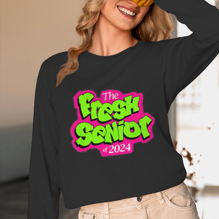 Class Of 2024 Senior Fresh Retro 90s TV Style Graduation Unisex Long Sleeve T-Shirt