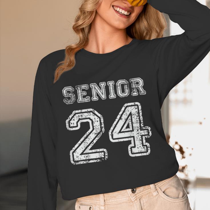 Class Of 2024 Senior Graduation Tee Back To School Vintage Unisex Long Sleeve T-Shirt