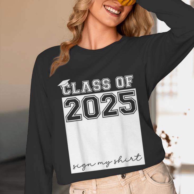 Class Of 2025 Sign My Shirt Senior 2025 Graduation Unisex Long Sleeve T-Shirt