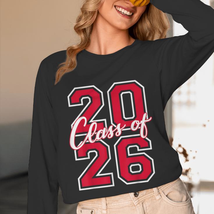 Class Of 2026 Graduation Red With Varsity Letters Unisex Long Sleeve T-Shirt